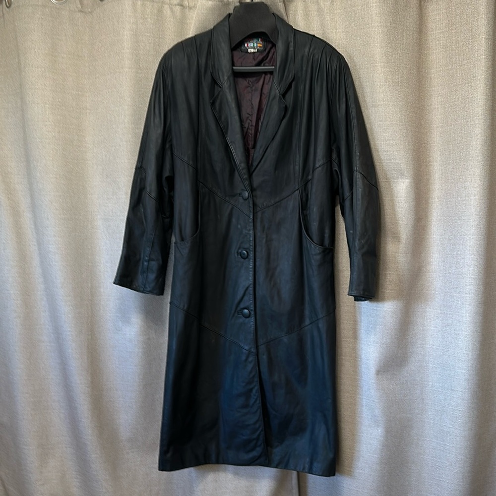 Vintage all leather trench.  Late 80s/early 90s